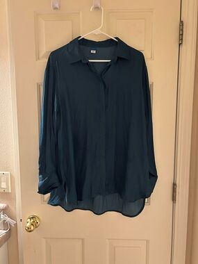 Old Navy Teal Button-Down Blouse